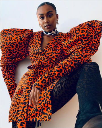 Rich Mnisi Orange Leopard Print Dress