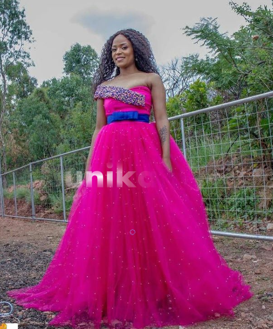 Beaded Sepede Wedding Dress pink 2021