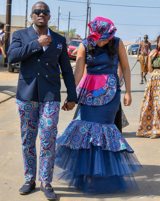 Colourful Shweshwe Wedding Dress