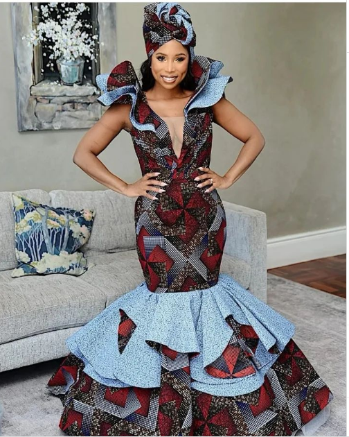 Designer African Print Dress
