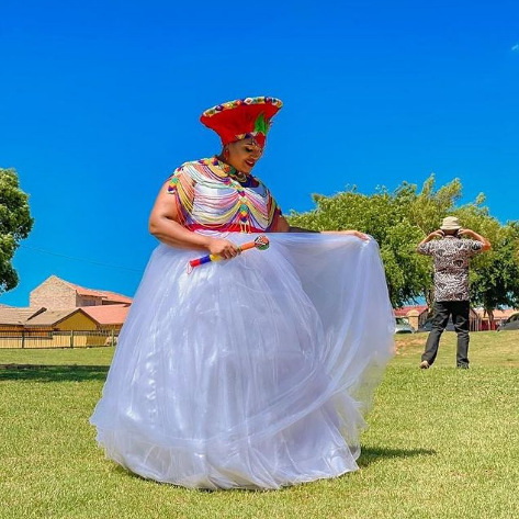 Flared Plus Size Zulu Wedding Dress