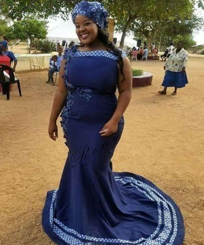 Full Size Shweshwe Wedding Dress