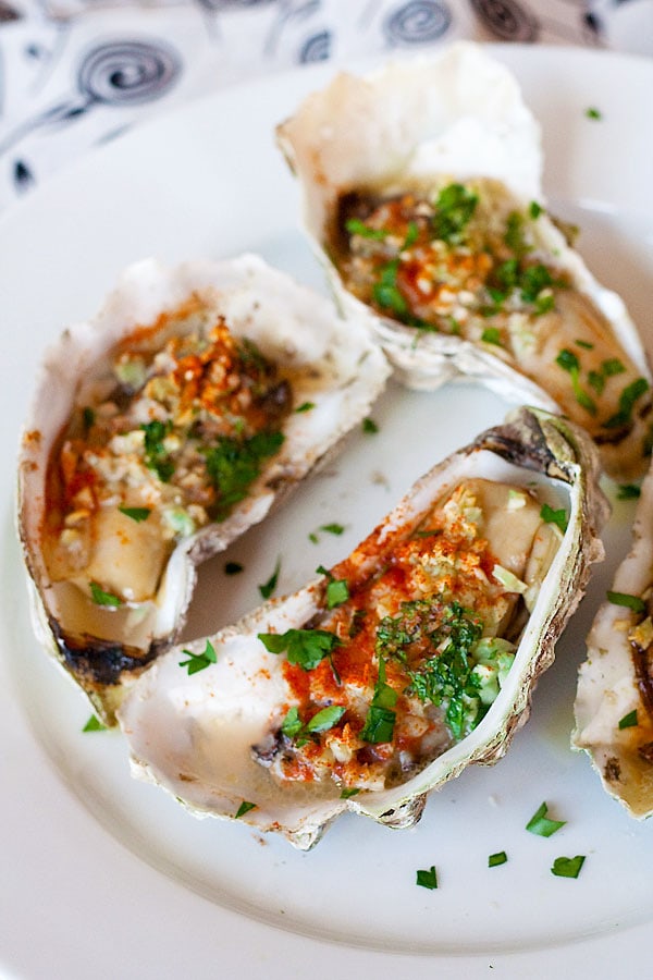 Grilled Oysters with Paprika garlic butter