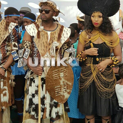 Nhlanhla Mdlalose and Percy In Zulu Traditional Wedding Attire