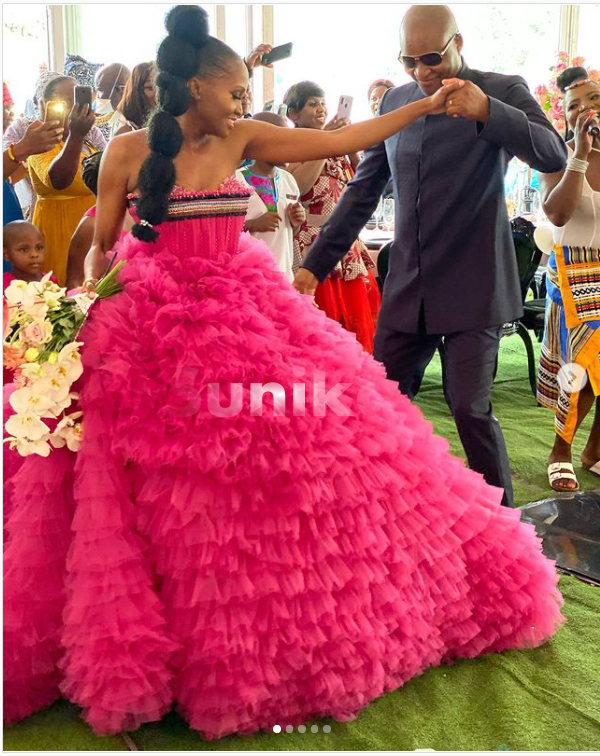 Pink floral big SePedi Wedding Dress