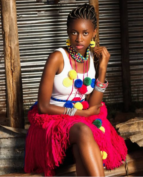 Tsonga Outfit with Pink Xibelani Wool Skirt