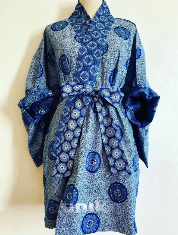 Shweshwe Kimono dress 2 Prints
