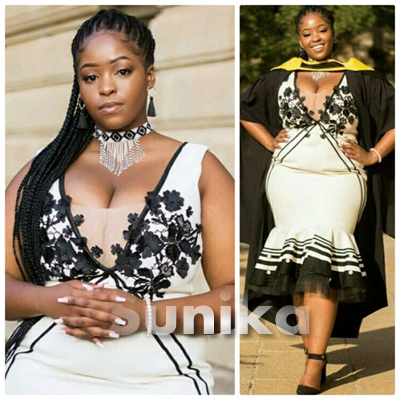 Plus Size Xhosa dress with Lace and Tulle Graduation idea