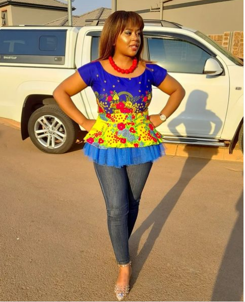 Tsonga Top with Tulle worn with Jeans