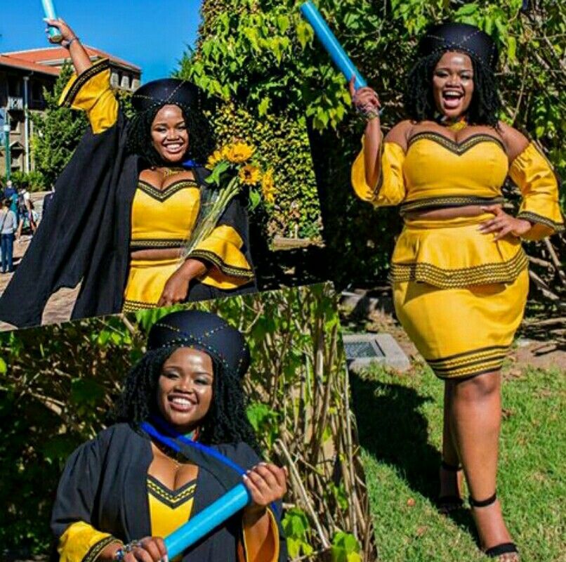Yellow Xhosa Graduation Outfit