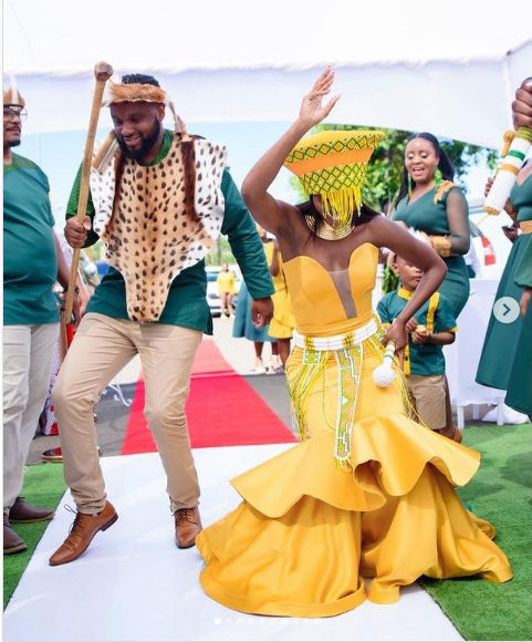 Zulu Attire for Couples Yellow Zulu Traditional Dress