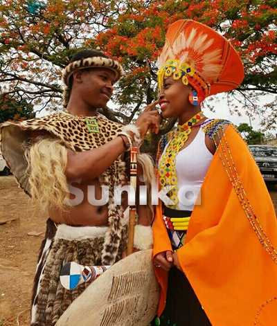 Zulu Couple In Beautiful Traditional Wedding Attire