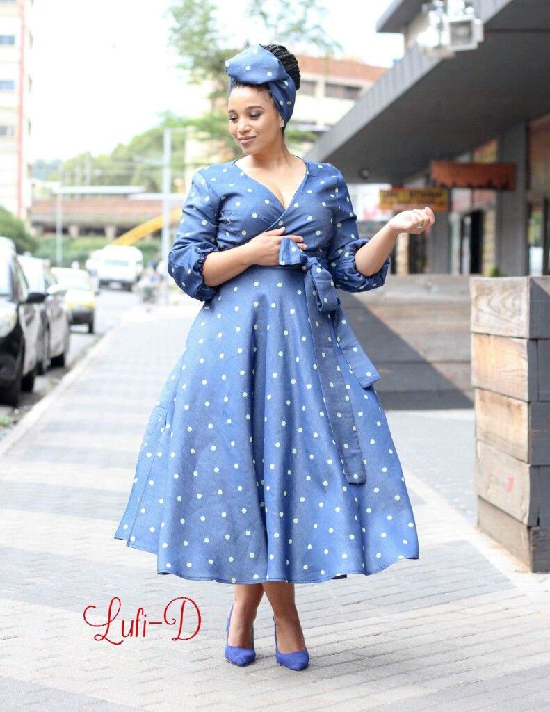 Plus size shweshwe dress by Lufi D