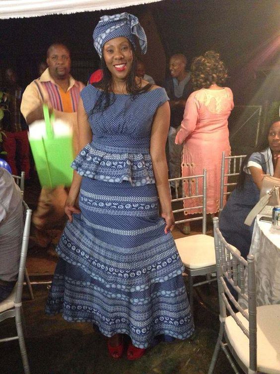 Blue Shweshwe Dress