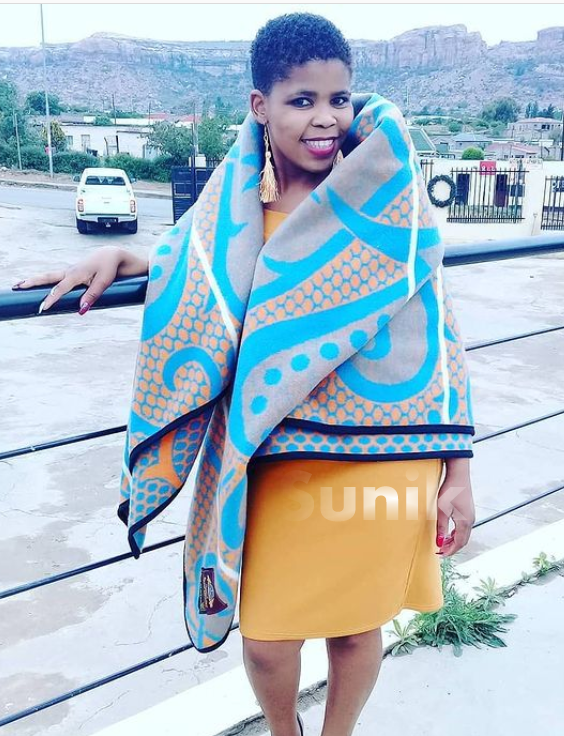 Sotho Traditional Dress with blanket Beige